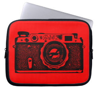 Funda Para Portátil Cámara rusa - Negro en rojo