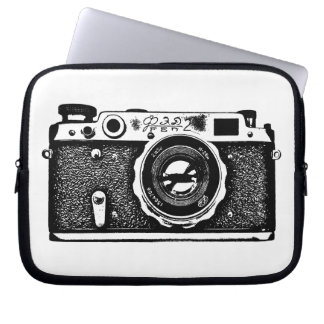 Funda Para Portátil Cámara rusa - Negro sobre blanco