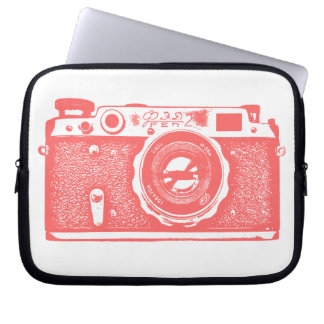Funda Para Portátil Cámara rusa - Rosa tropical en blanco