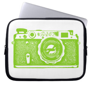 Funda Para Portátil Cámara rusa: verde marciano en blanco