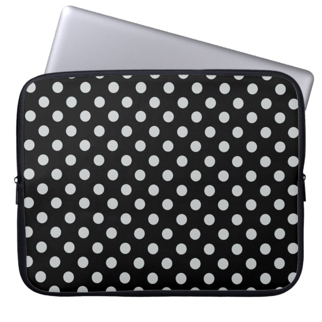 Funda Para Portátil Cambiar puntos de polka gris Cualquier Personaliza (Frente)
