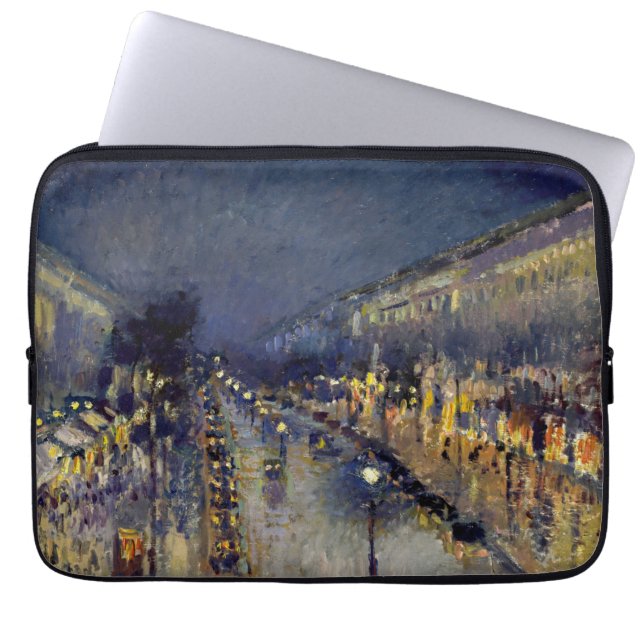 Funda Para Portátil Camille Pissarro - Boulevard Montmartre de noche (Frente)
