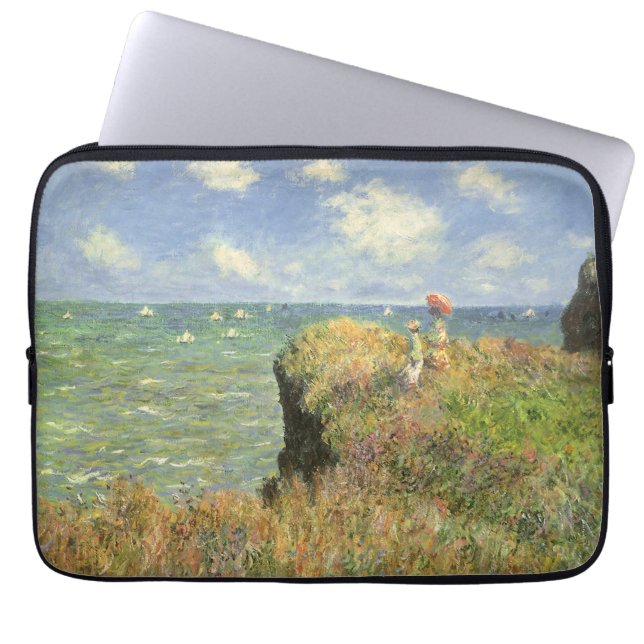 Funda Para Portátil Camino de acantilado en Pourville por Claude Monet (Frente)