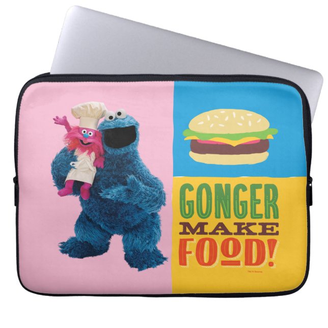 Funda Para Portátil Camión de foodie de Cookie Monster | Gonger Make F (Frente)