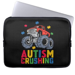 Funda Para Portátil Camión Monstruo Conciencia Del Autismo Aplastante 