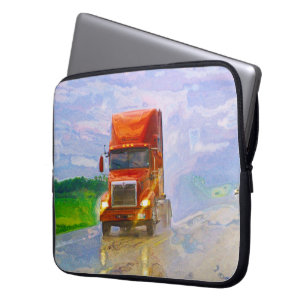 Funda Para Portátil Camión rojo en la manga de la laptop de arte de un