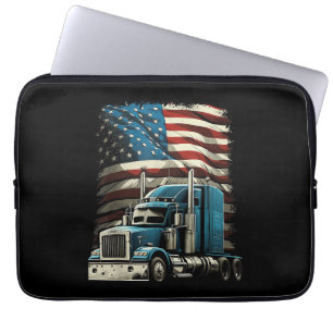 Funda Para Portátil Camionero Bandera Estadounidense Para Camión Patri