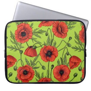 Funda Para Portátil Camionetas rojas y verdes en verde lima