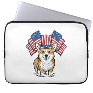 Funda Para Portátil Camisa de diseño de grabado vintage de Corgi patri