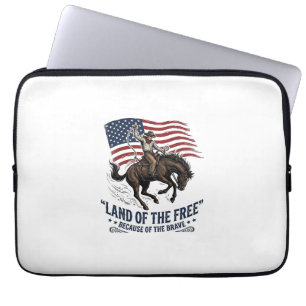Funda Para Portátil Camisa occidental de tierra de libertad de vaquero