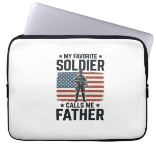 Funda Para Portátil Camisa Vector Vintage Soldado Patriota Padre Desi