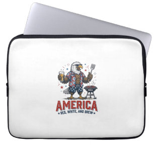 Funda Para Portátil Camiseta America Red White And Brew Eagle BBQ Shir