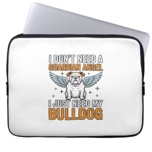 Funda Para Portátil Camiseta Ángel de la Guarda Bulldog Amante de Perr
