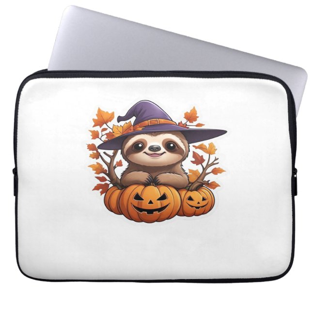 Funda Para Portátil Camiseta clásica de Halloween Personalizado Sloth (Frente)