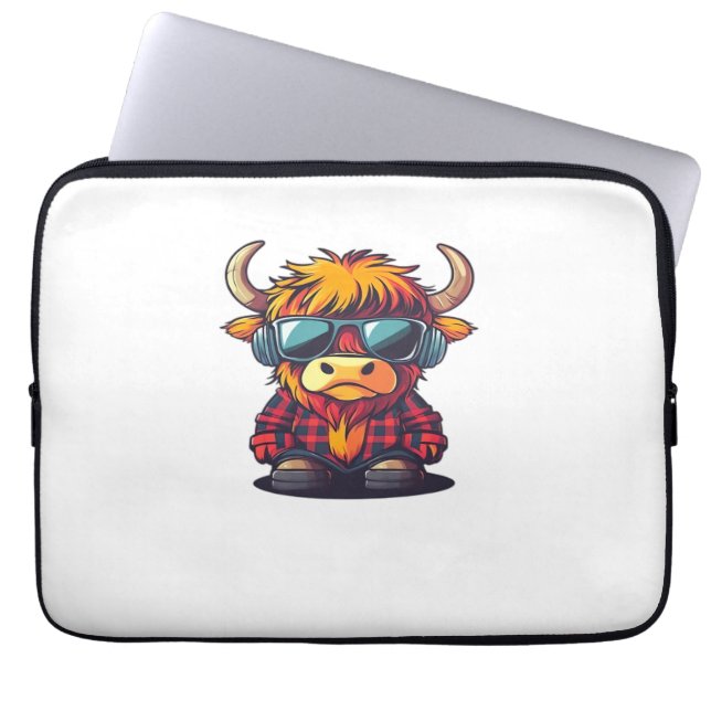 Funda Para Portátil Camiseta clásica de vaca Highland de Guay (Frente)