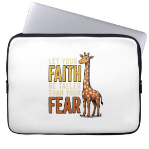 Funda Para Portátil Camiseta cristiana vintage de jirafa Fe sobre Mied