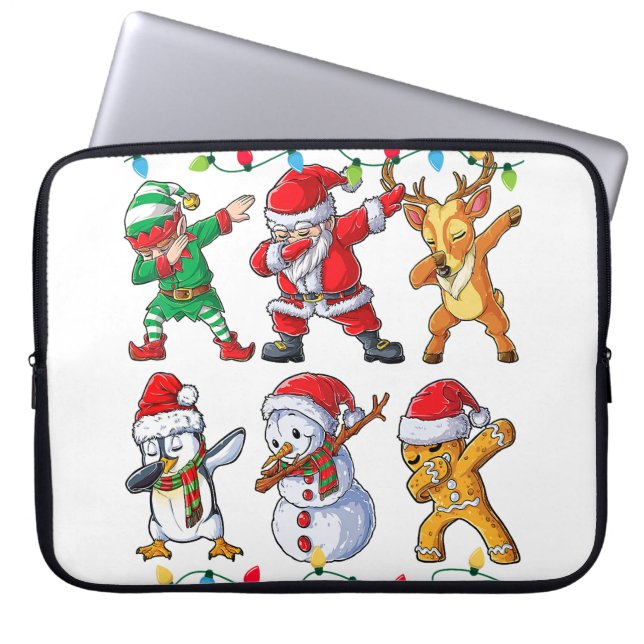 Funda Para Portátil Camiseta Dabbing Gingerbread para Navidades Chicas (Frente)