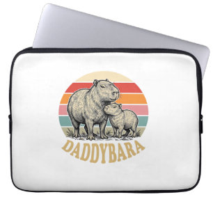 Funda Para Portátil Camiseta Daddybara Capybara Dad Vintage Atardecer_