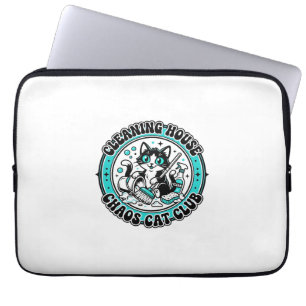 Funda Para Portátil Camiseta de Arte para Amantes de Gatos y Caos en l