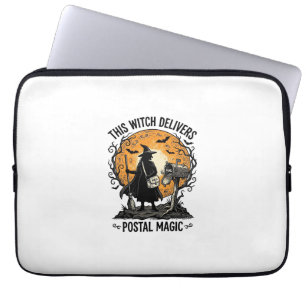Funda Para Portátil Camiseta de Bruja Postal Vintage Halloween Cartero