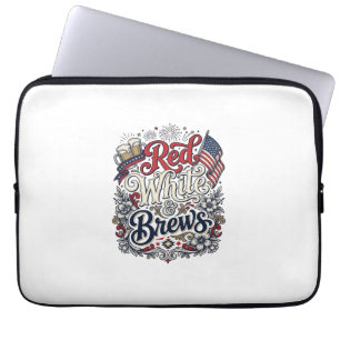 Funda Para Portátil Camiseta de cerveza patriótica Red White & Brews D