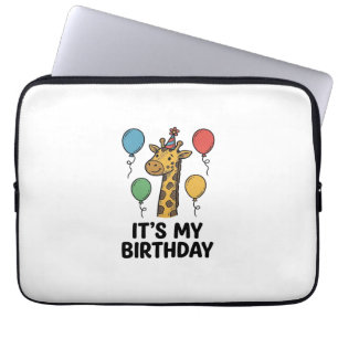 Funda Para Portátil Camiseta de cumpleaños de jirafa linda Diseño de f