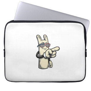 Funda Para Portátil Camiseta de dibujos animados de mano señalando pat
