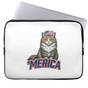 Funda Para Portátil Camiseta de diseño de grabado vintage de gato patr