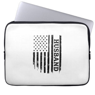 Funda Para Portátil Camiseta de diseño vintage marido bandera patrióti