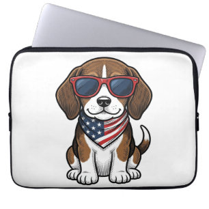 Funda Para Portátil Camiseta de gafas de sol de cachorro de beagle pat