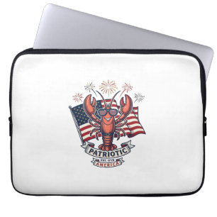 Funda Para Portátil Camiseta de grabado vintage de bandera de langosta