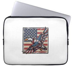 Funda Para Portátil Camiseta de grabado vintage de pato volador patrio