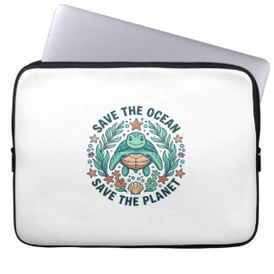 Funda Para Portátil Camiseta de grabado vintage de tortuga marina Salv