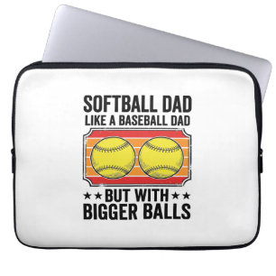 Funda Para Portátil Camiseta de grabado vintage Softball Dad Bigger Ba