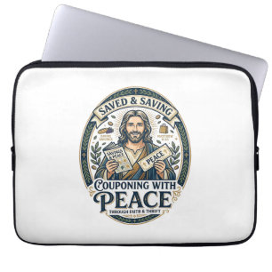 Funda Para Portátil Camiseta de Jesús Cupón Ahorro Frugal Diseño Basad