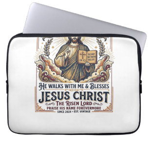 Funda Para Portátil Camiseta de Jesús Surfing Fe Inspiradora