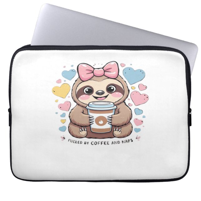 Funda Para Portátil Camiseta de Lover con café espumoso - Divertido av (Frente)