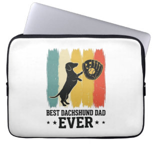 Funda Para Portátil Camiseta de perro de béisbol vintage del mejor pap