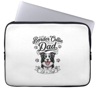 Funda Para Portátil Camiseta de perro de grabado vintage de papá Borde