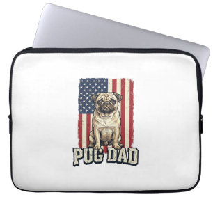 Funda Para Portátil Camiseta de perro de grabado vintage patriótico Pu