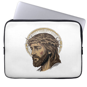 Funda Para Portátil Camiseta de retrato de corona de espinas grabada v