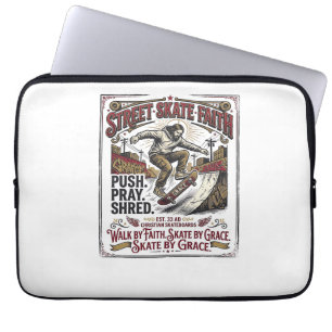 Funda Para Portátil Camiseta de skate longboard Jesús cristiano