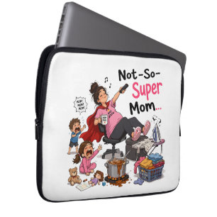 Funda Para Portátil Camiseta Divertida Caos Mamá No Tan Súper Materni