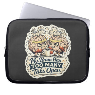 Funda Para Portátil Camiseta Divertida Mi Cerebro Tiene Demasiadas Pes
