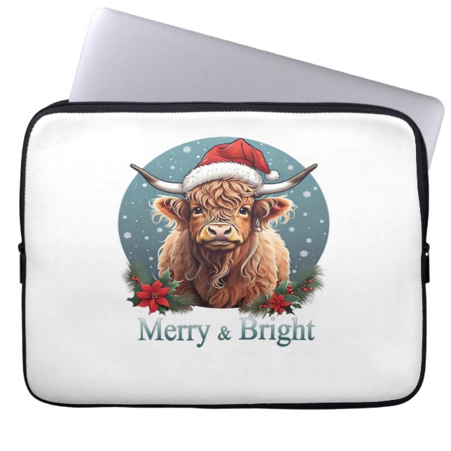 Funda Para Portátil Camiseta esencial de vaca de Highland (Frente)