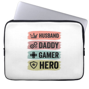 Funda Para Portátil Camiseta geométrica Vintage Husband Daddy Gamer He