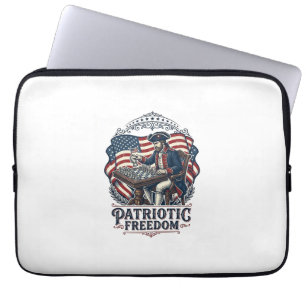Funda Para Portátil Camiseta gráfica vectorial de ajedrecista patriota