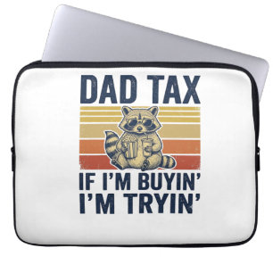 Funda Para Portátil Camiseta gráfica vintage de mapache Funny Dad Tax_
