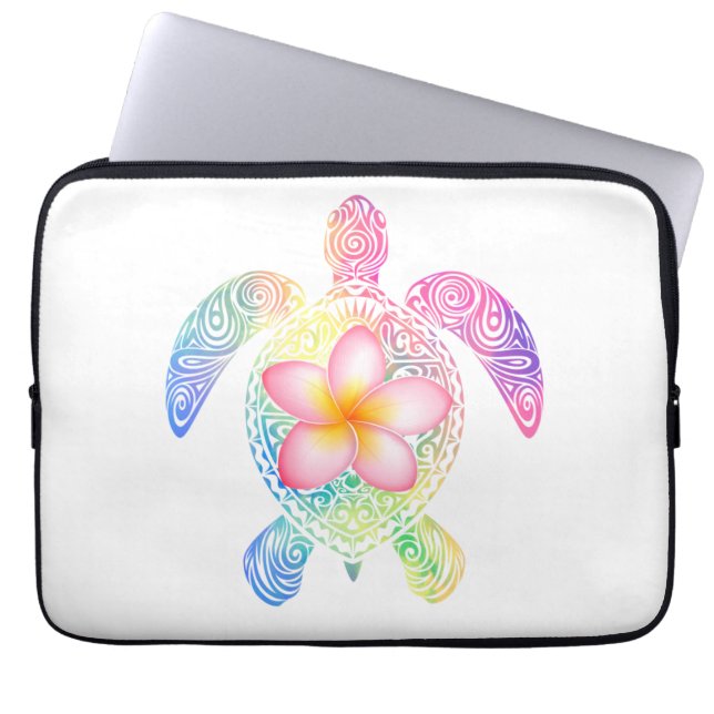 Funda Para Portátil Camiseta hawaiana de tortuga marina de tinte (Frente)