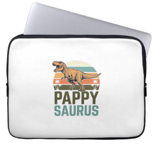 Funda Para Portátil Camiseta Pappysaurus Dinosaurio Divertido Atardece